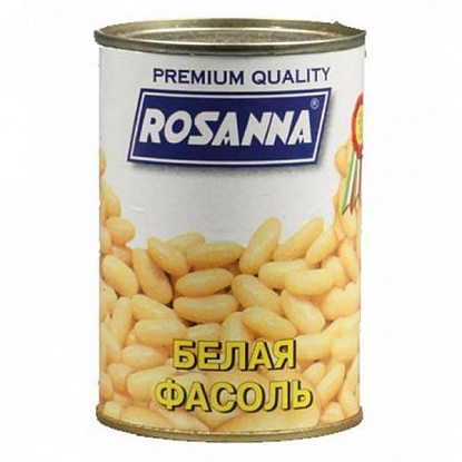 Фасоль консервированная белая "Розанна" ж/б 400г