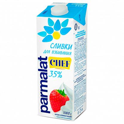 Сливки ультрапастеризованные Пармалат "Parmalat" 1л 35%