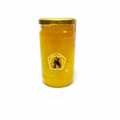 Мёд с стеклянной банке с сотами 500мл